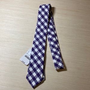 J Crew Cuts Factory Purple and White Gingham Tie